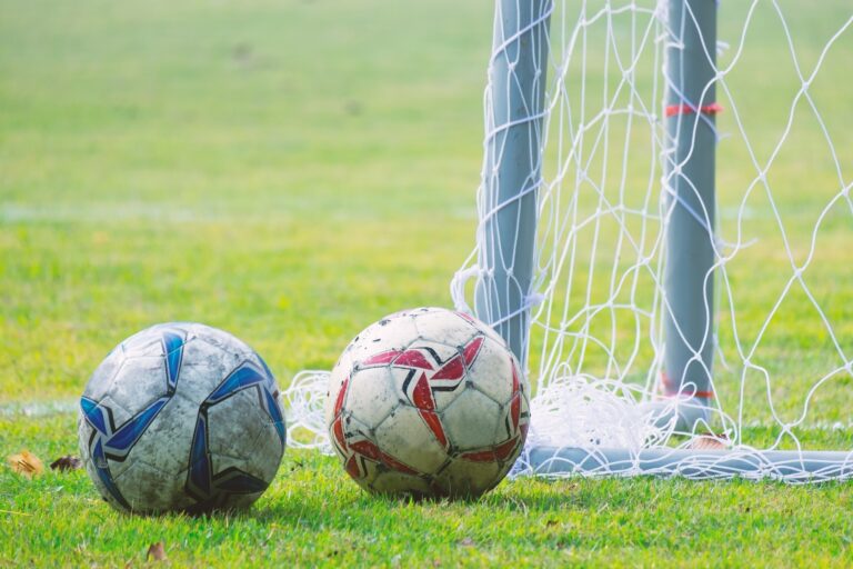 Balls on the football ground