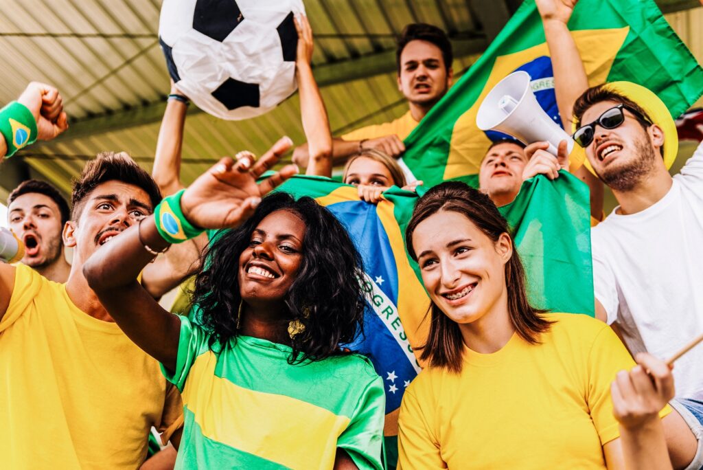 Supporters from Brazil at Stadium - Olly On The Ball Supporters from Brazil at Stadium